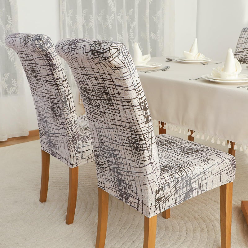 FORCHEER Chair Covers for Dining Chairs Set of 4,Beige Stretch Dining Room Chair Cover Kitchen Parsons Chair Slipcovers (Pack of 4, Beige) - Image 4